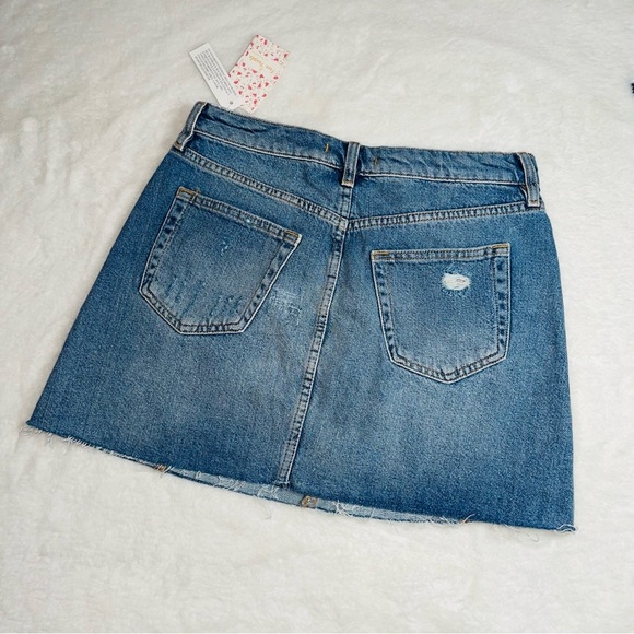 New Free People Light Blue Denim Skirt - Picture 5 of 6